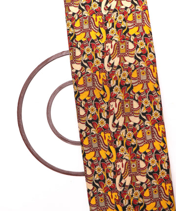 Black Colour Elephant Print Cotton Fabric ( 1 Meter )